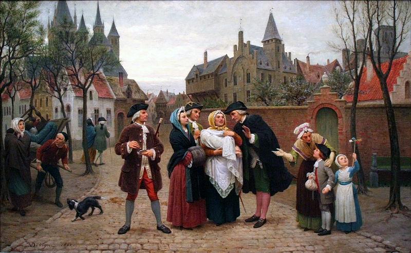 Felix de Vigne A Baptism in Flanders in the 18th Century Sweden oil painting art
